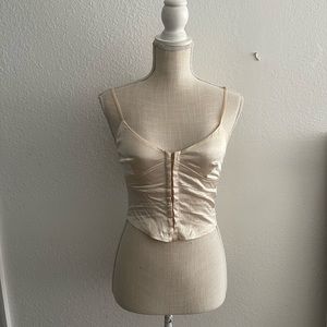 Zara champagne crop top